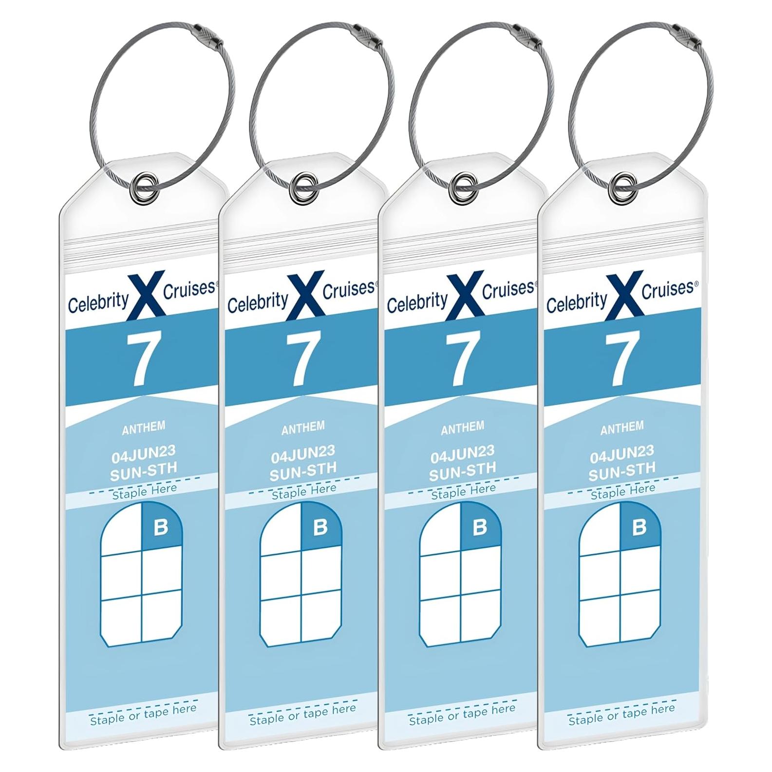 Soportes de Etiquetas de Equipaje Anchors Up - Paquete de 4 - Impermeables