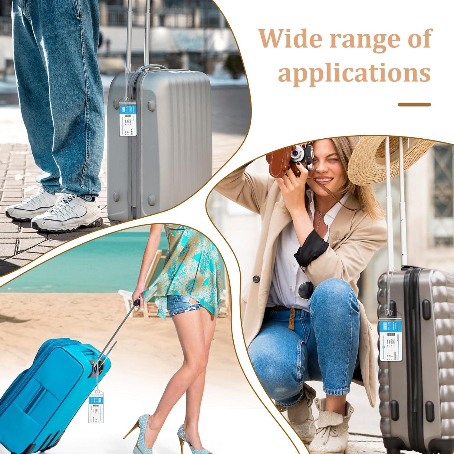 10 Correas de Etiquetas de Equipaje Transparentes SynHHergyx 15 cm