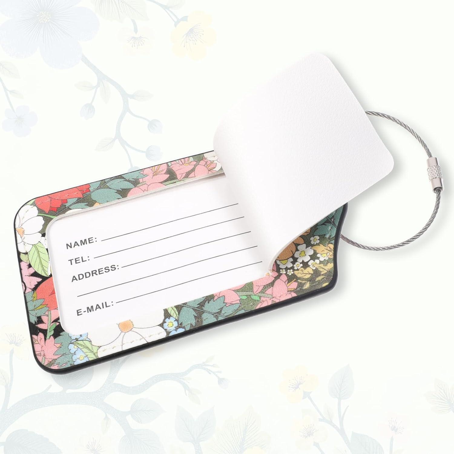 Etiquetas de Equipaje de Gato ElevateTech - 2 Pcs Cuero PU