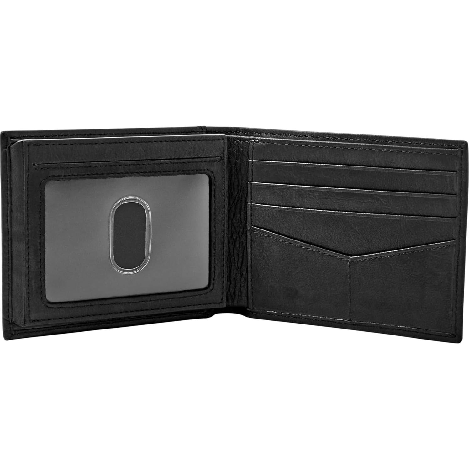 Billetera Bifold de Cuero Fossil Ingram con Bloqueo RFID - Negro