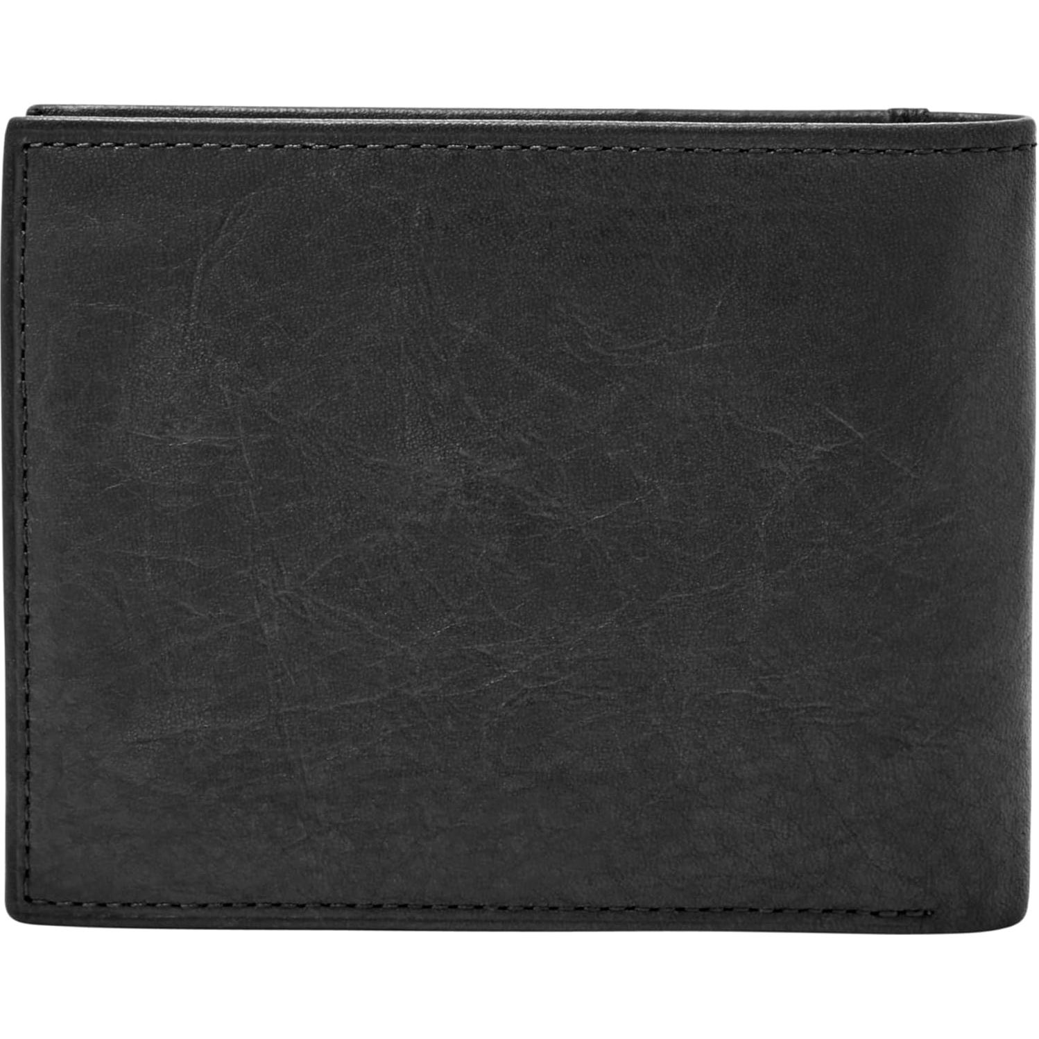 Billetera Bifold de Cuero Fossil Ingram con Bloqueo RFID - Negro