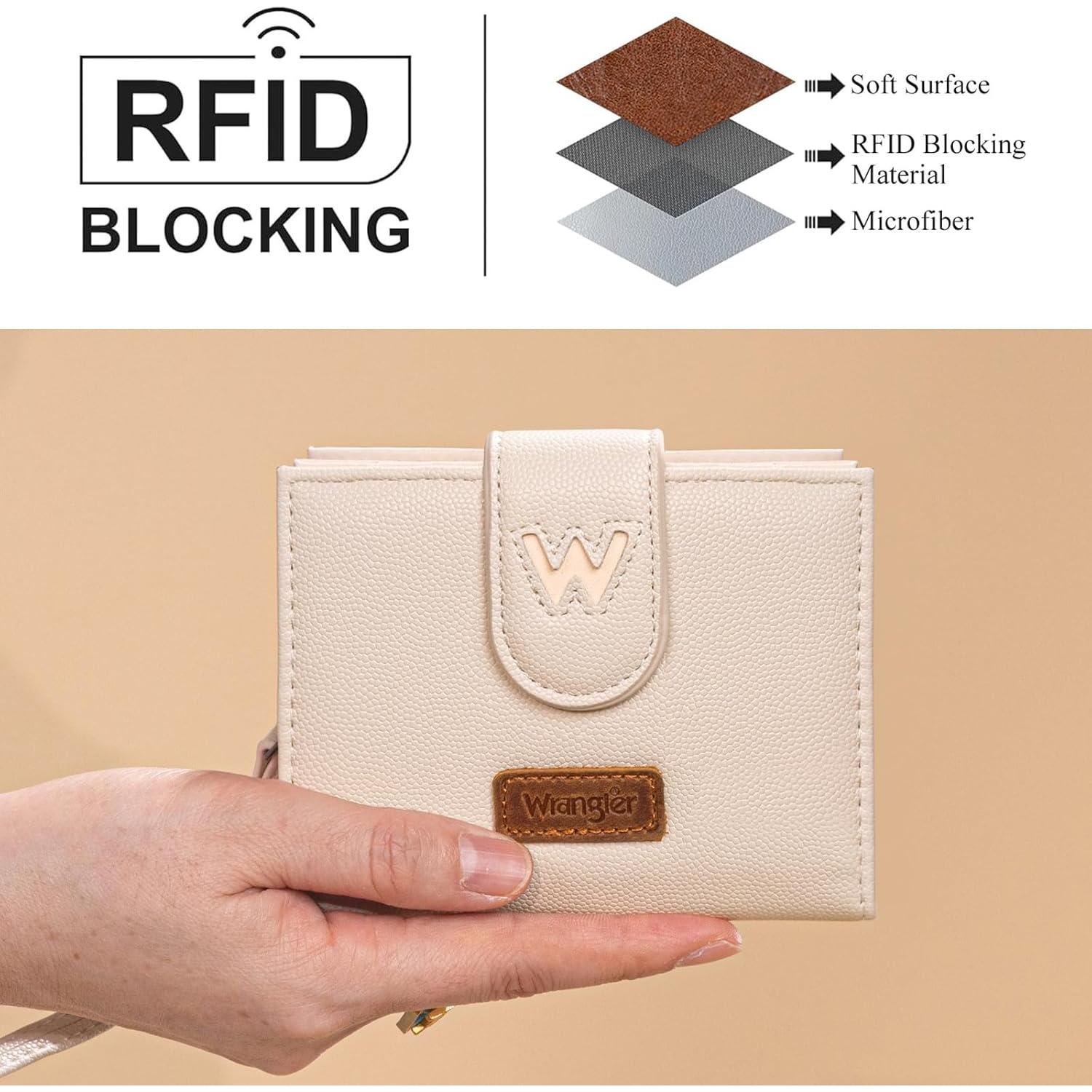Cartera Bifold Wrangler para Mujeres con RFID y Muñequera