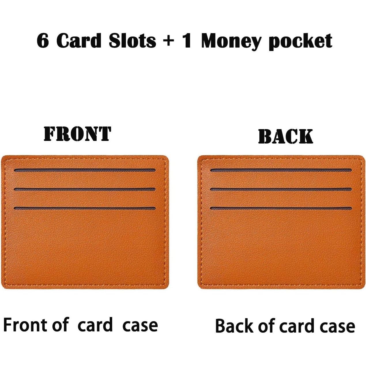 Cartera Minimalista de Cuero THTAJ con Bloqueo RFID 6 Tarjetas