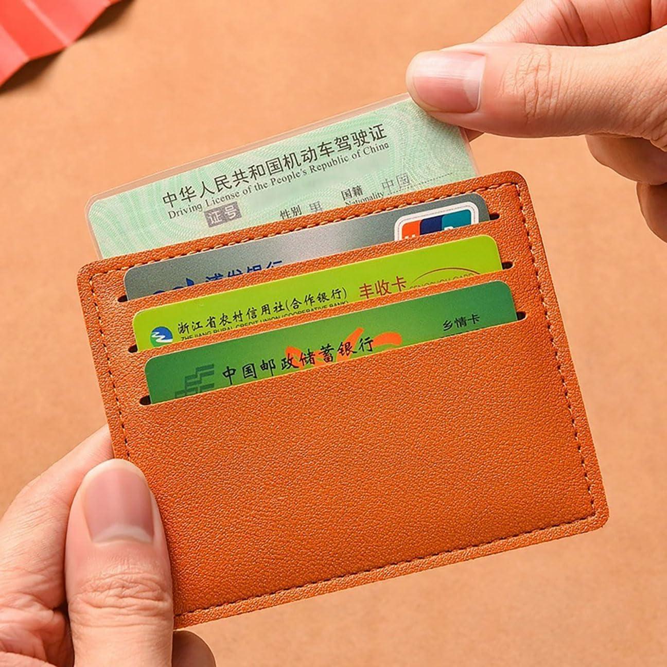 Cartera Minimalista de Cuero THTAJ con Bloqueo RFID 6 Tarjetas