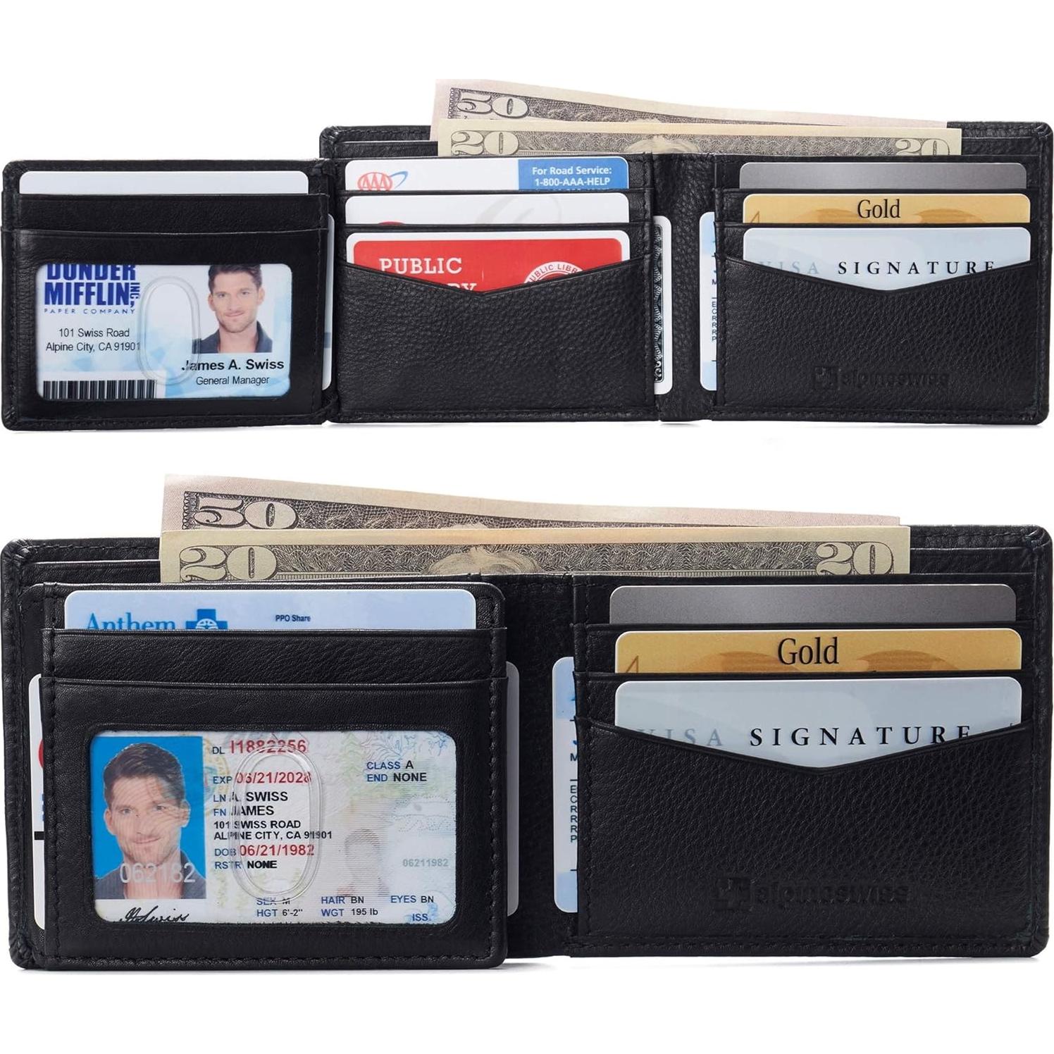 Billetera Bifold Alpine Swiss Spencer para hombres con RFID
