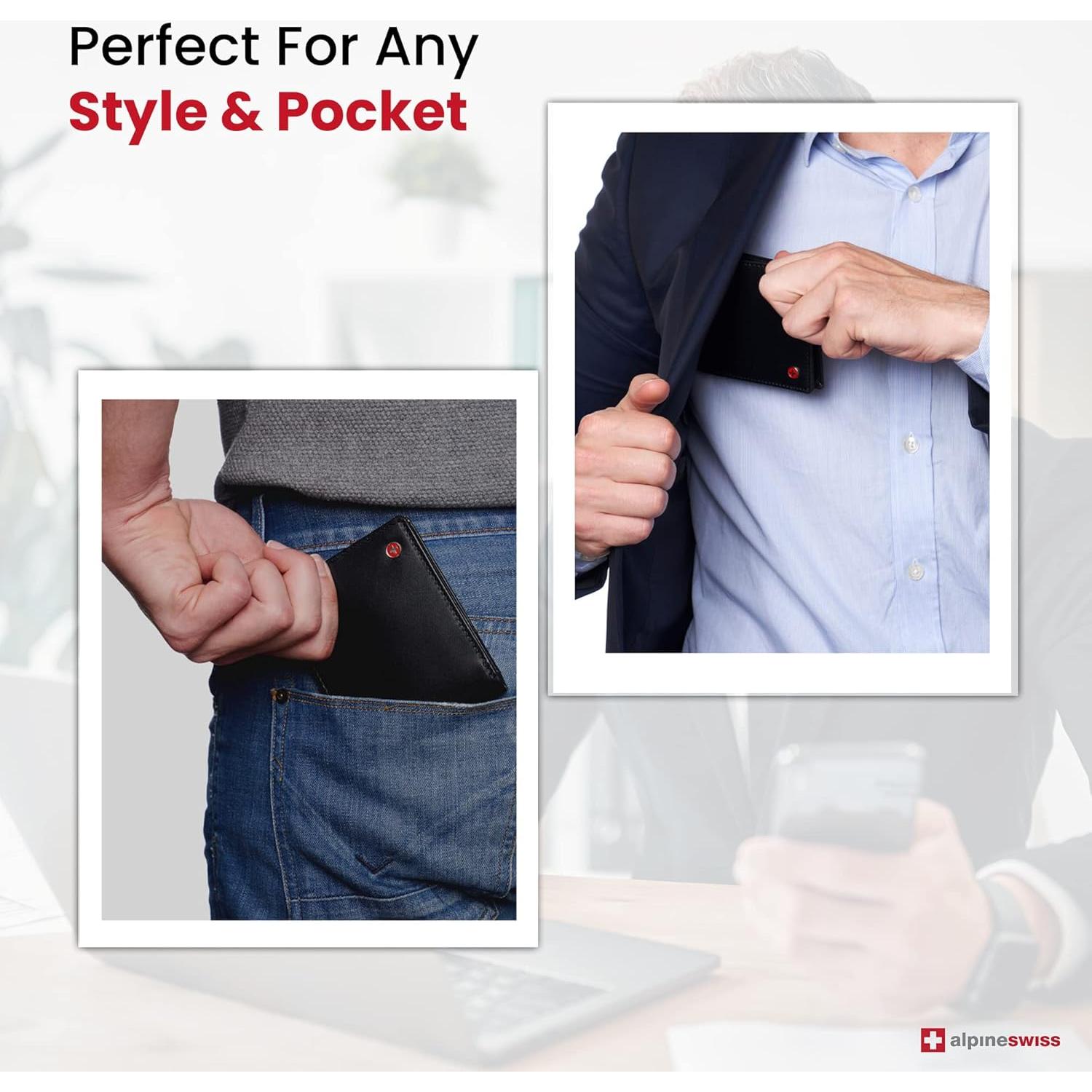 Billetera Bifold Alpine Swiss Spencer para hombres con RFID