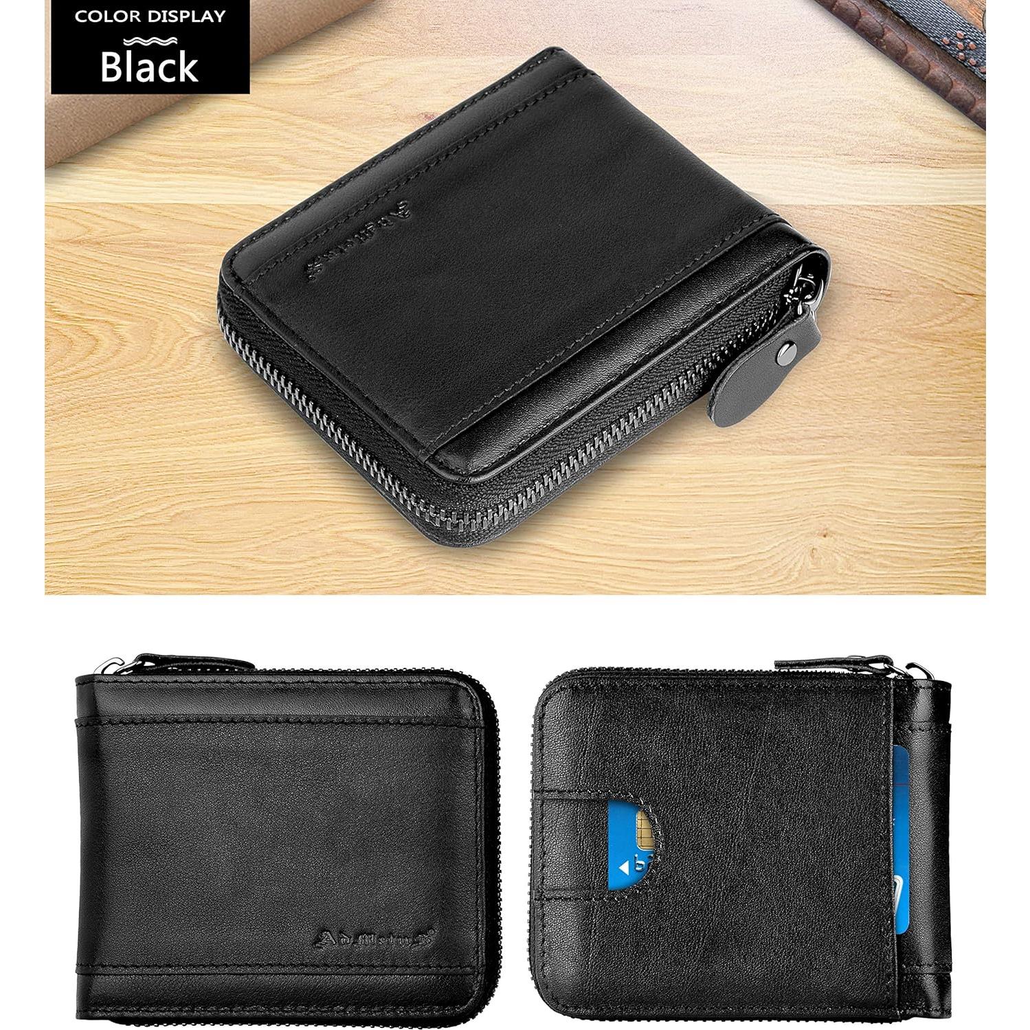 Cartera Bifold de Cuero Admetus con Bloqueo RFID para Hombres
