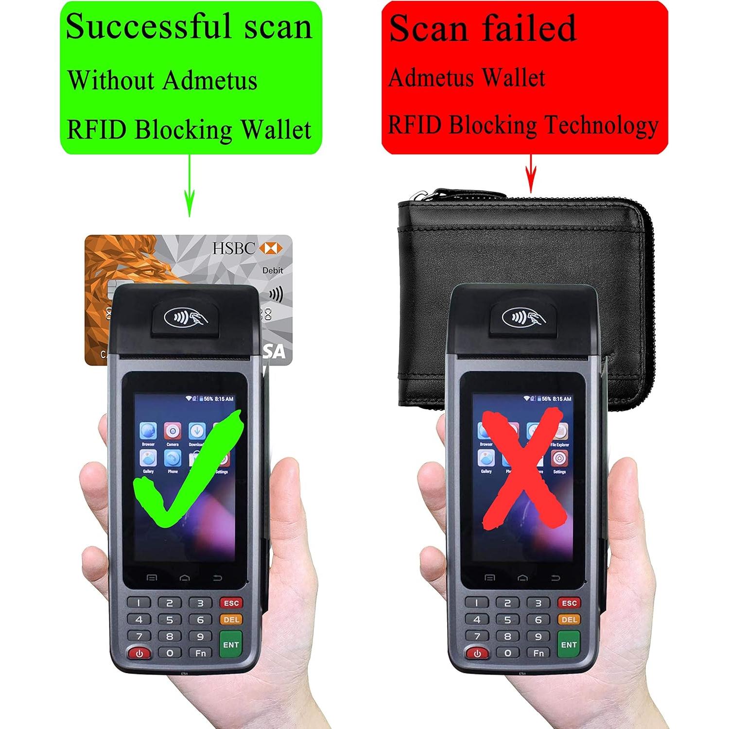 Cartera Bifold de Cuero Admetus con Bloqueo RFID para Hombres