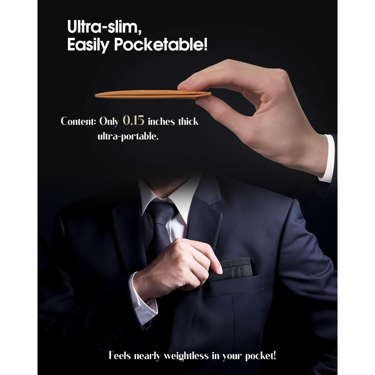 Billetera Slim de Cuero Italiano Minimalista con Bloqueo RFID