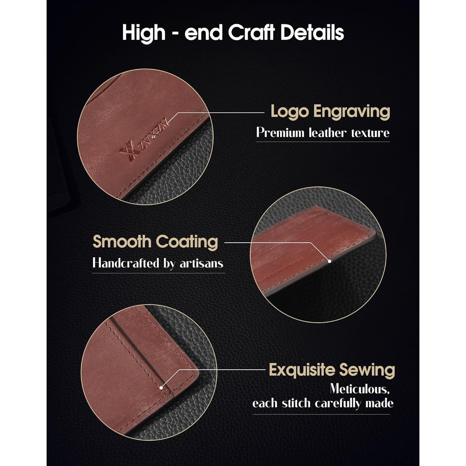 Billetera Slim de Cuero Italiano Minimalista con Bloqueo RFID