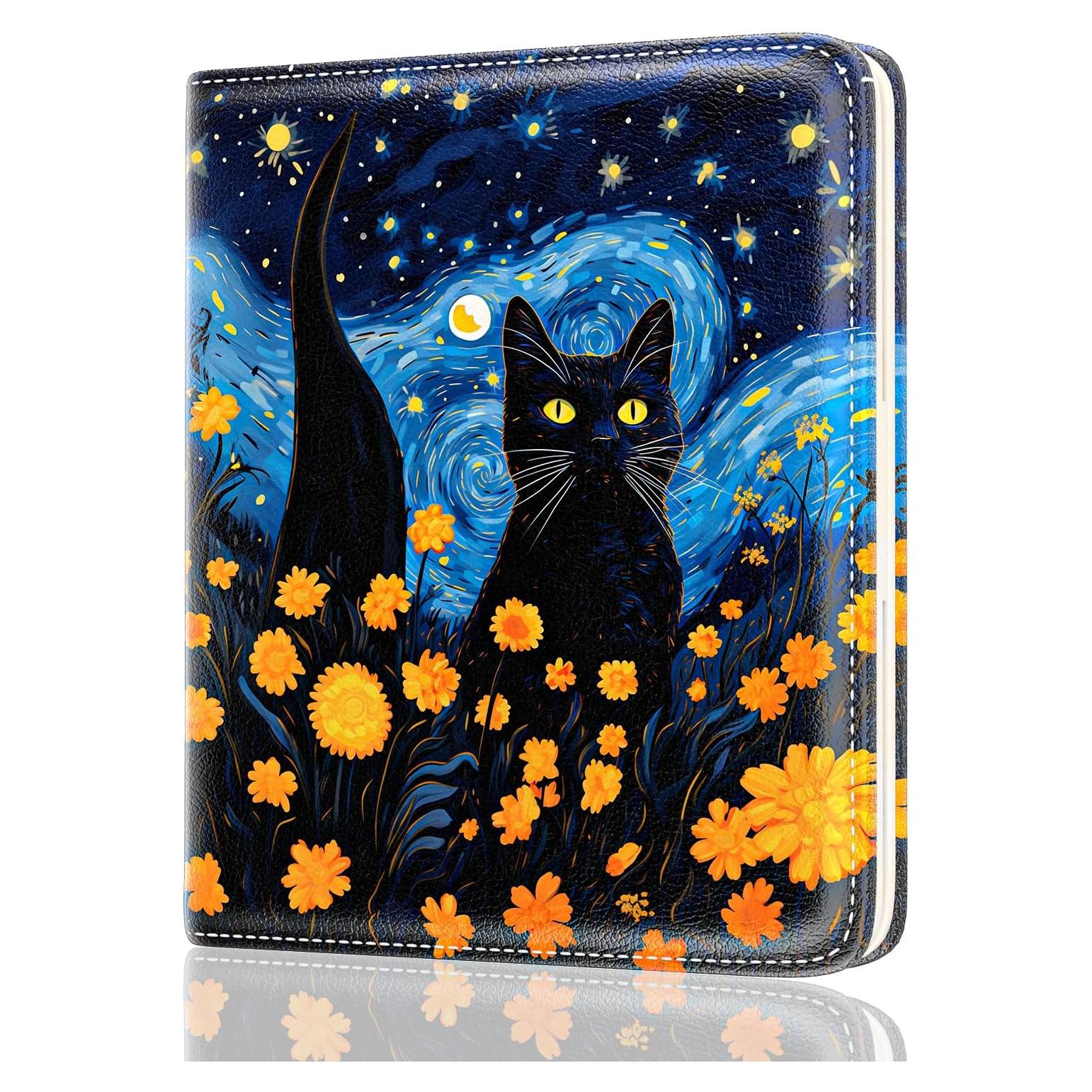Cartera delgada RFID para Mujeres Rouidr - Gato del Cielo Estrellado