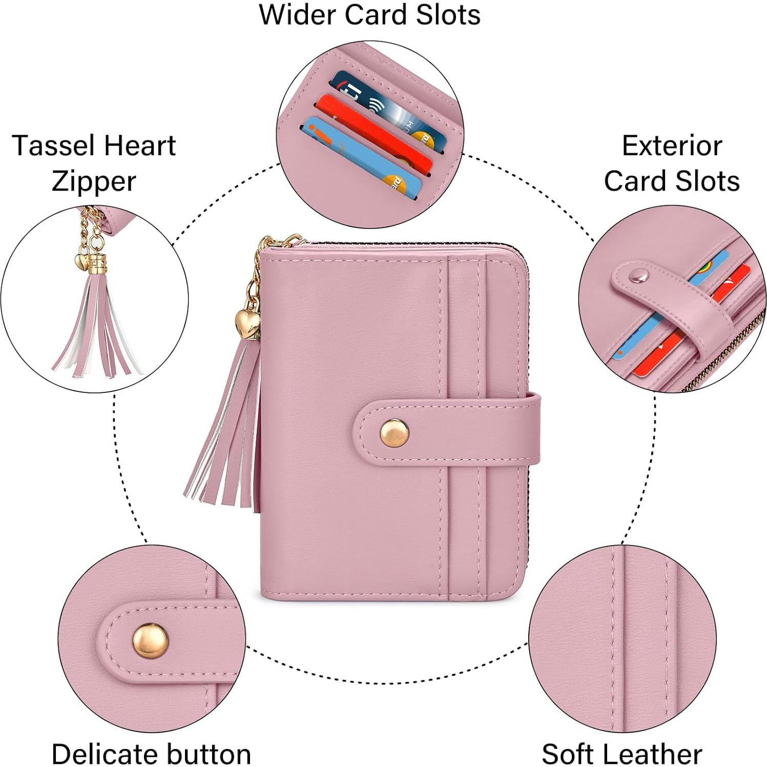 Cartera Bifold Oscaurt Mujer Rosa con Bloqueo RFID