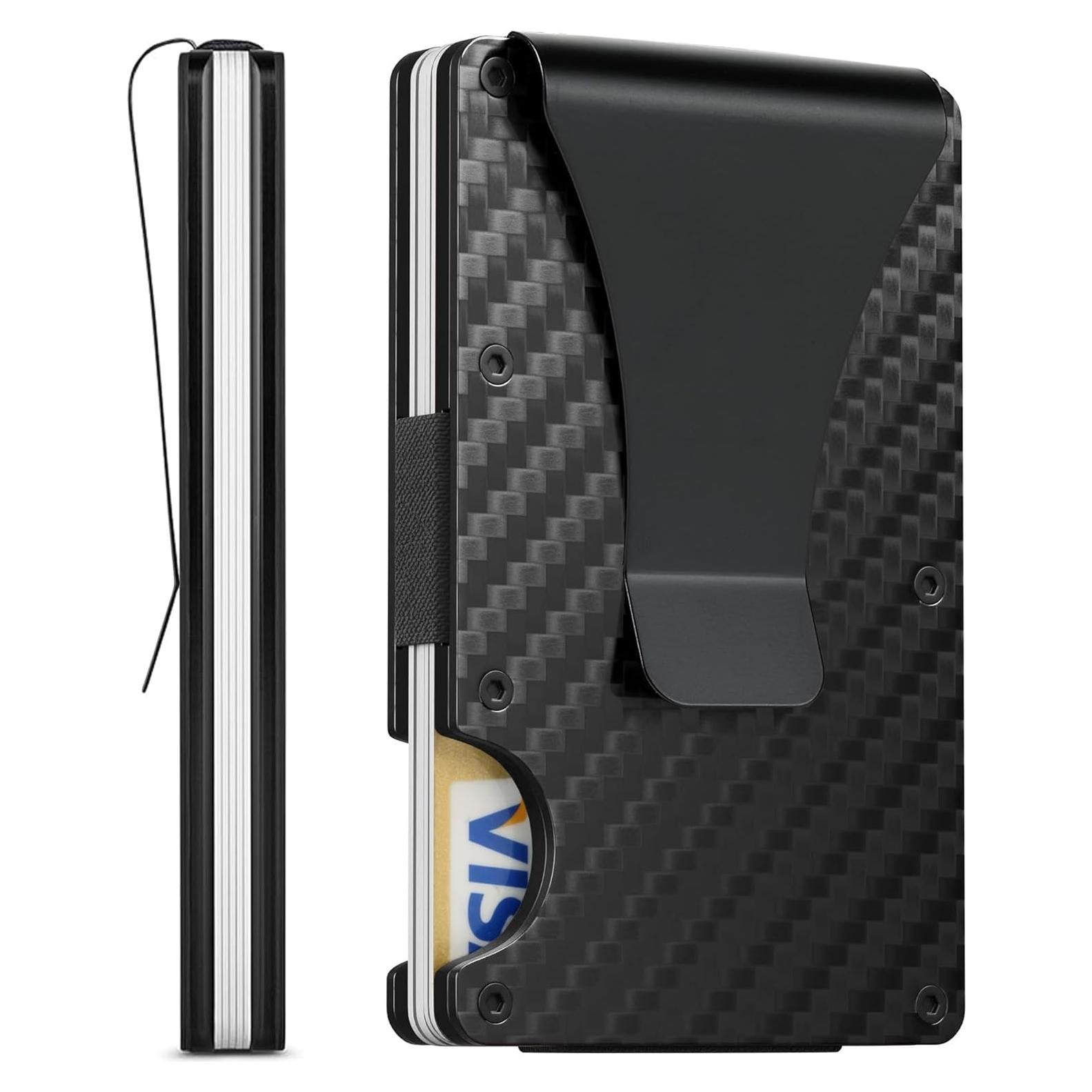 Billetera Minimalista RFID Fibra de Carbono Mate para Hombre