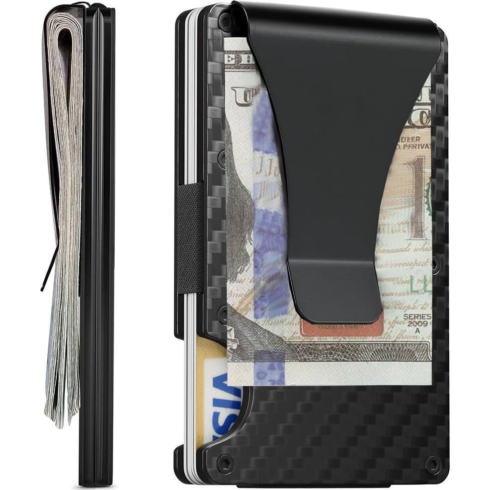 Billetera Minimalista RFID Fibra de Carbono Mate para Hombre