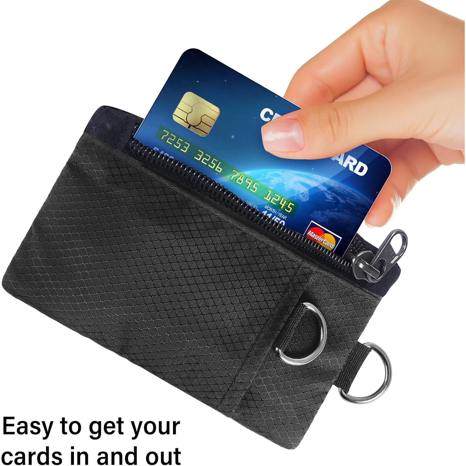 Billetera RFID TATAANTY Negra Minimalista Resistente al Agua