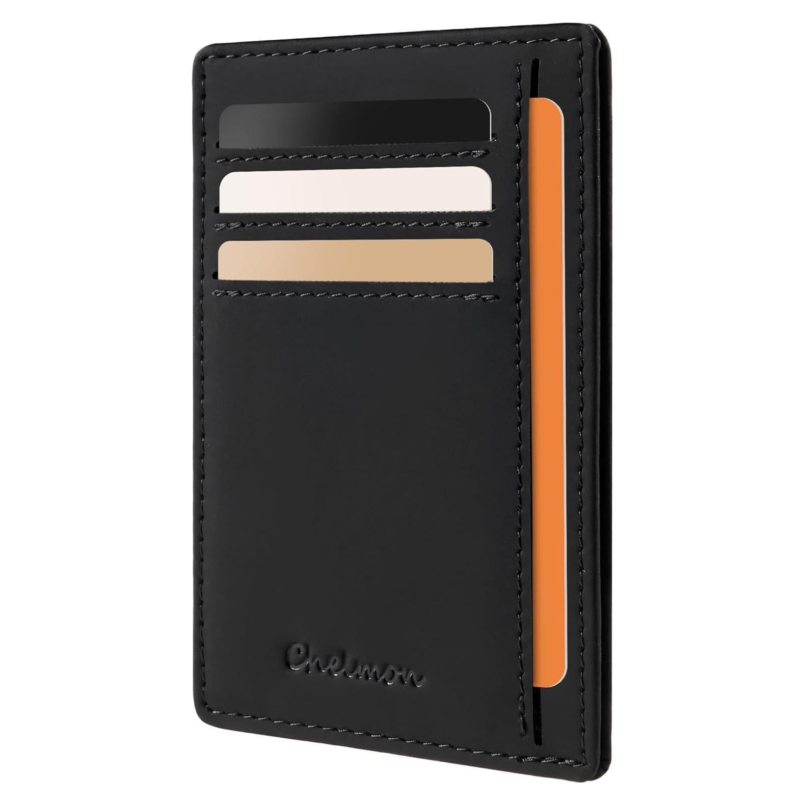 Billetera Slim Chelmon para Hombres con Bloqueo RFID - Negro