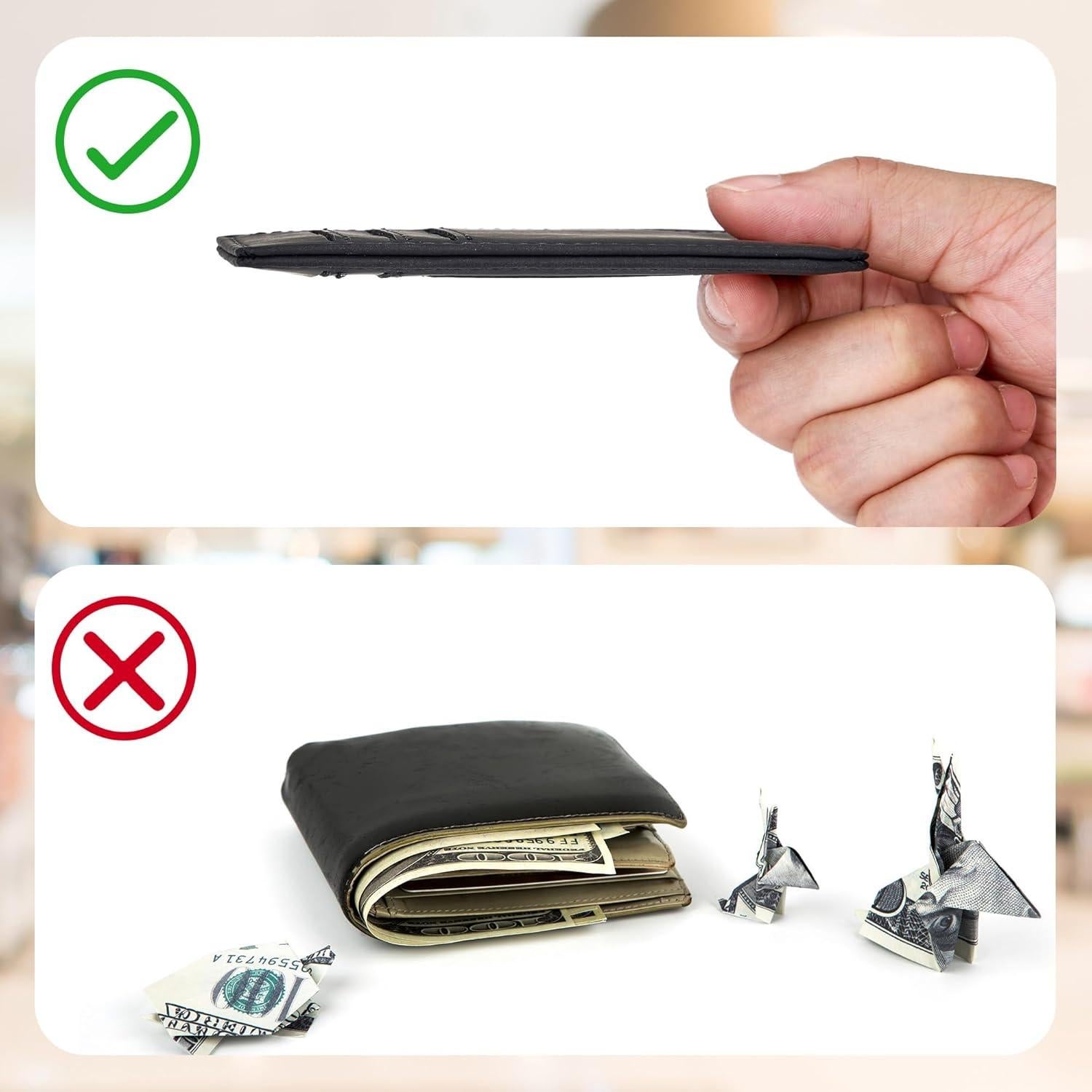 Billetera Slim Chelmon para Hombres con Bloqueo RFID - Negro