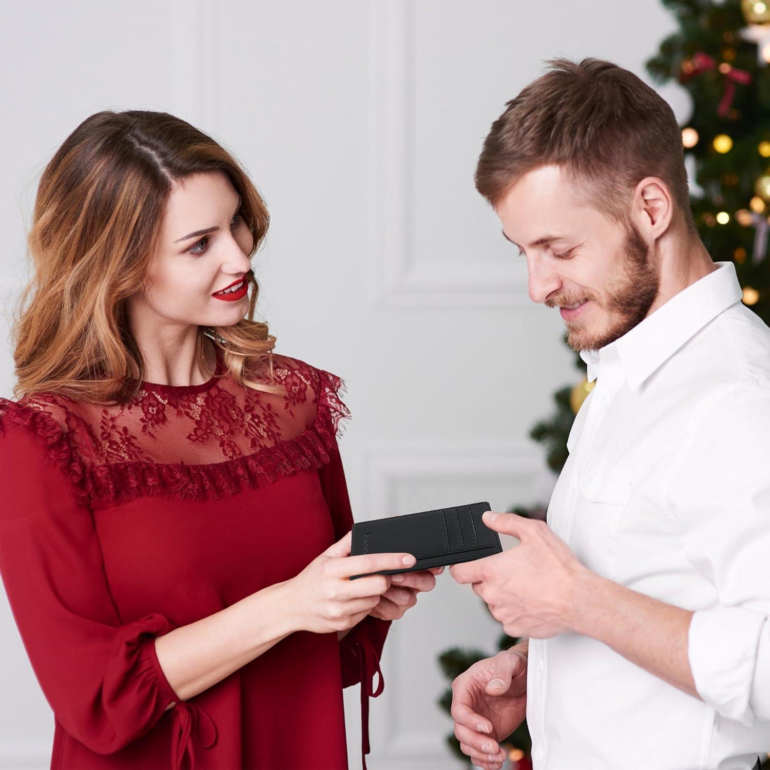 Billetera Slim Chelmon para Hombres con Bloqueo RFID - Negro