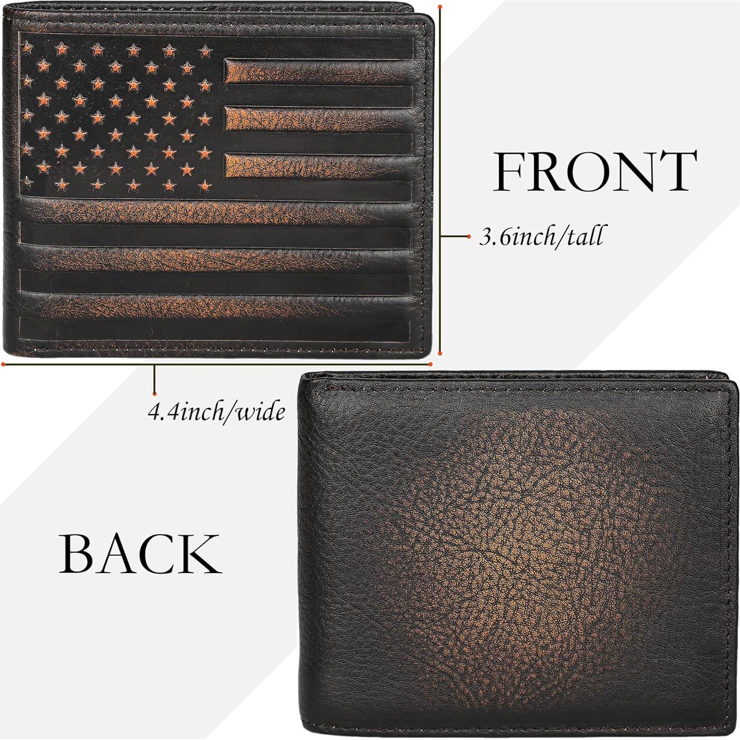 Billetera DK86 para hombres de cuero con bloqueo RFID - Marrón