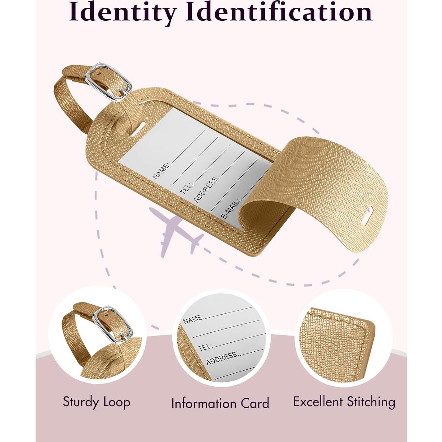 Conjunto de Etiquetas de Equipaje y Funda de Pasaporte Slohif Dorado