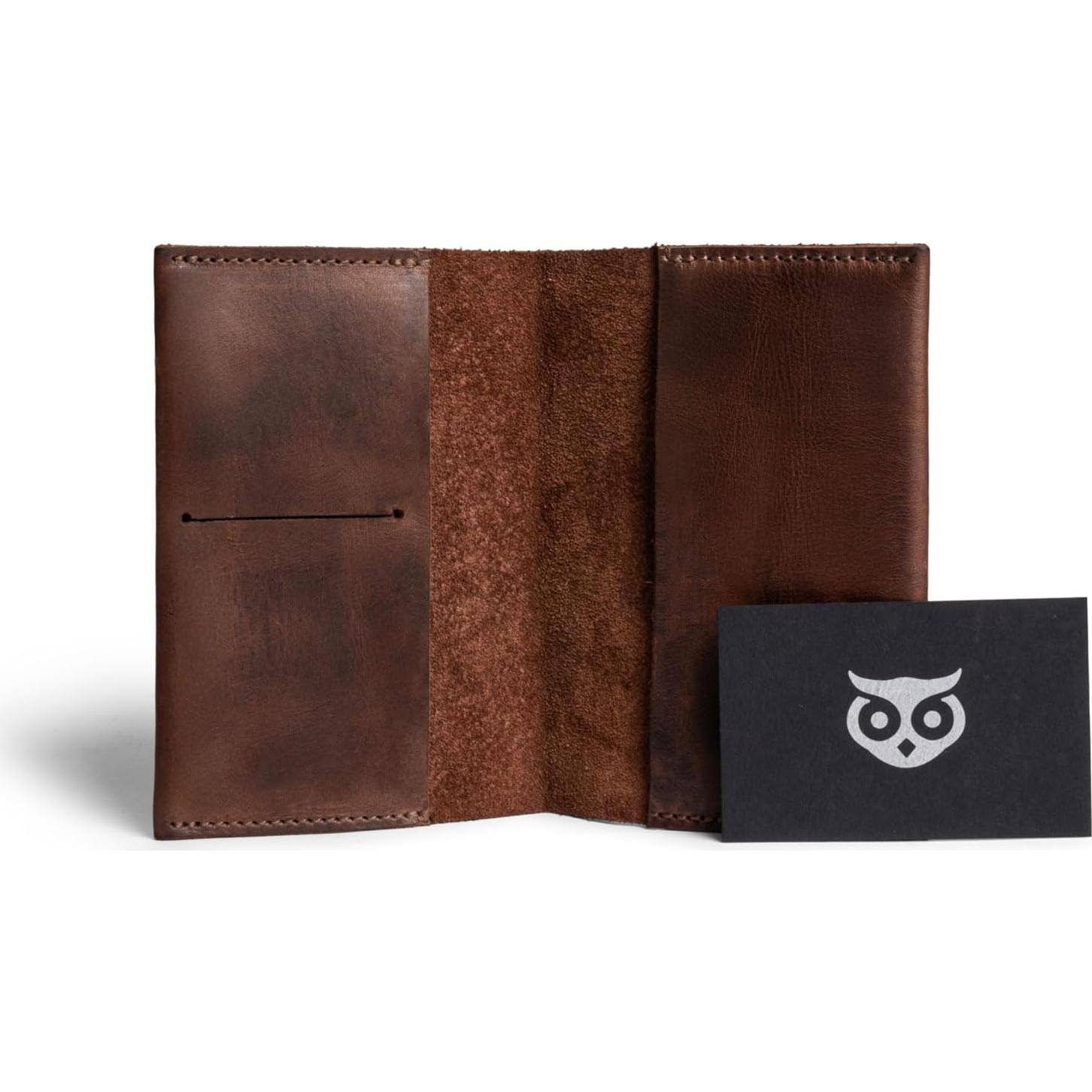 Funda de Pasaporte Hide & Drink Cuero Grano Completo Marrón