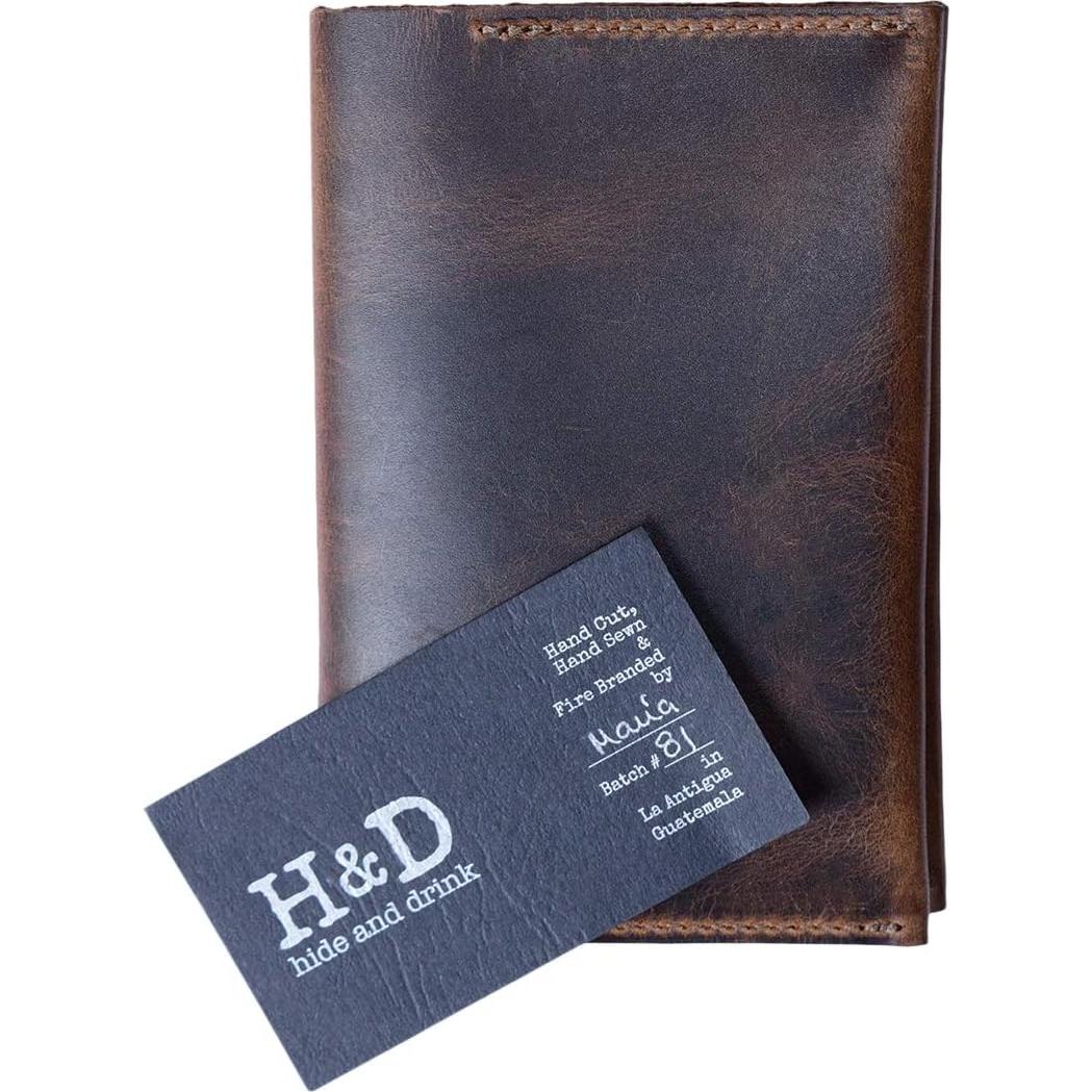 Funda de Pasaporte Hide & Drink Cuero Grano Completo Marrón