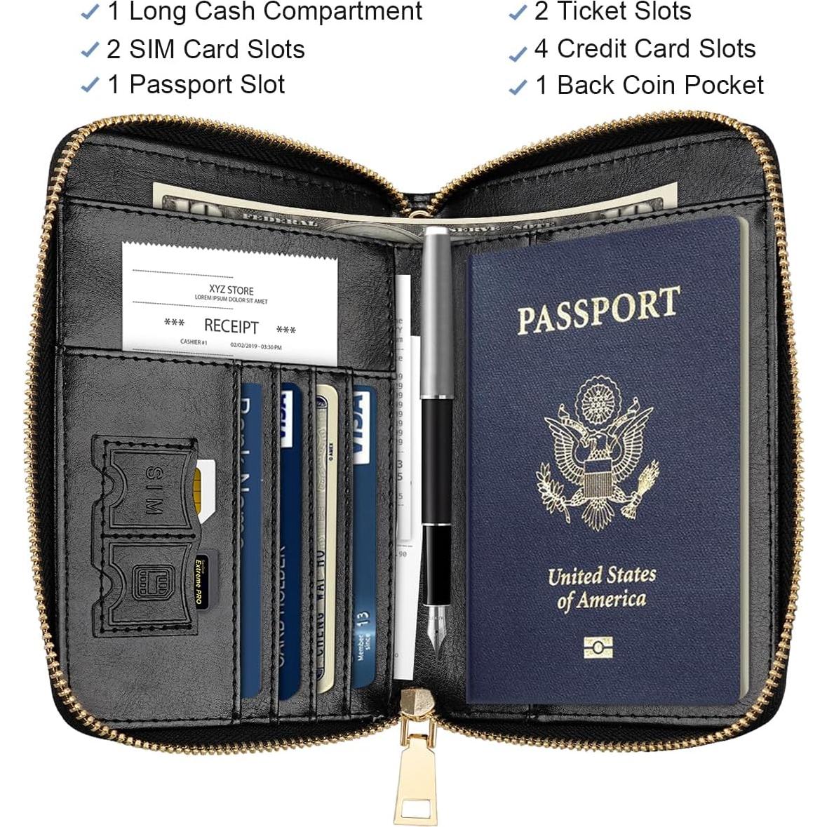 Cartera de Pasaporte Personalizada Simikol con Bloqueo RFID - Letra A