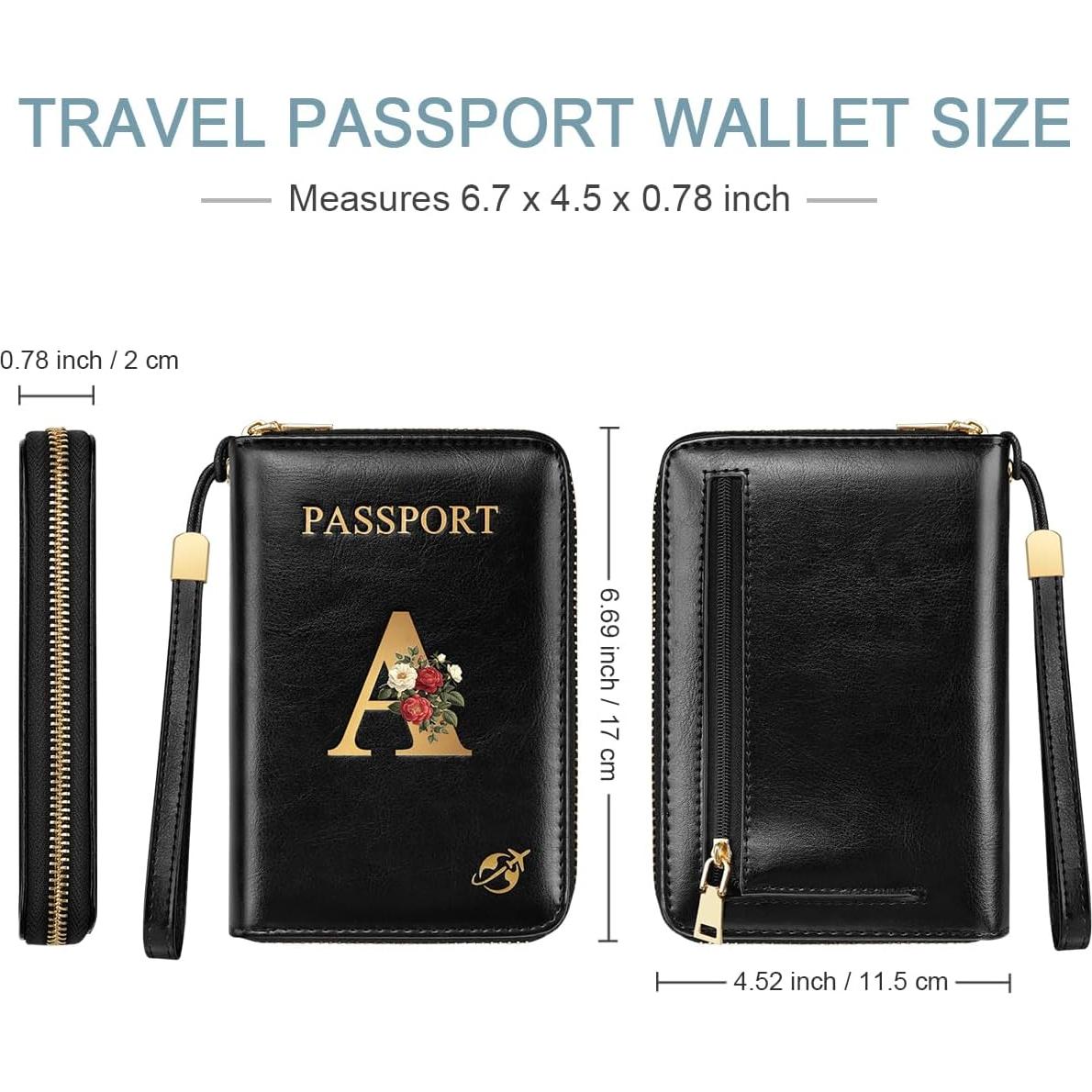 Cartera de Pasaporte Personalizada Simikol con Bloqueo RFID - Letra A