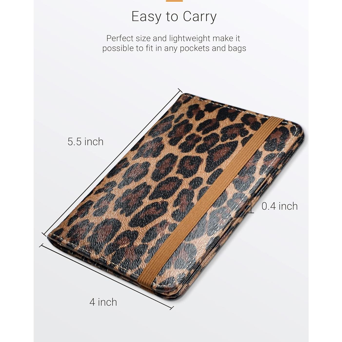 Soporte de Pasaporte Mymazn Leopardo con Bloqueo RFID