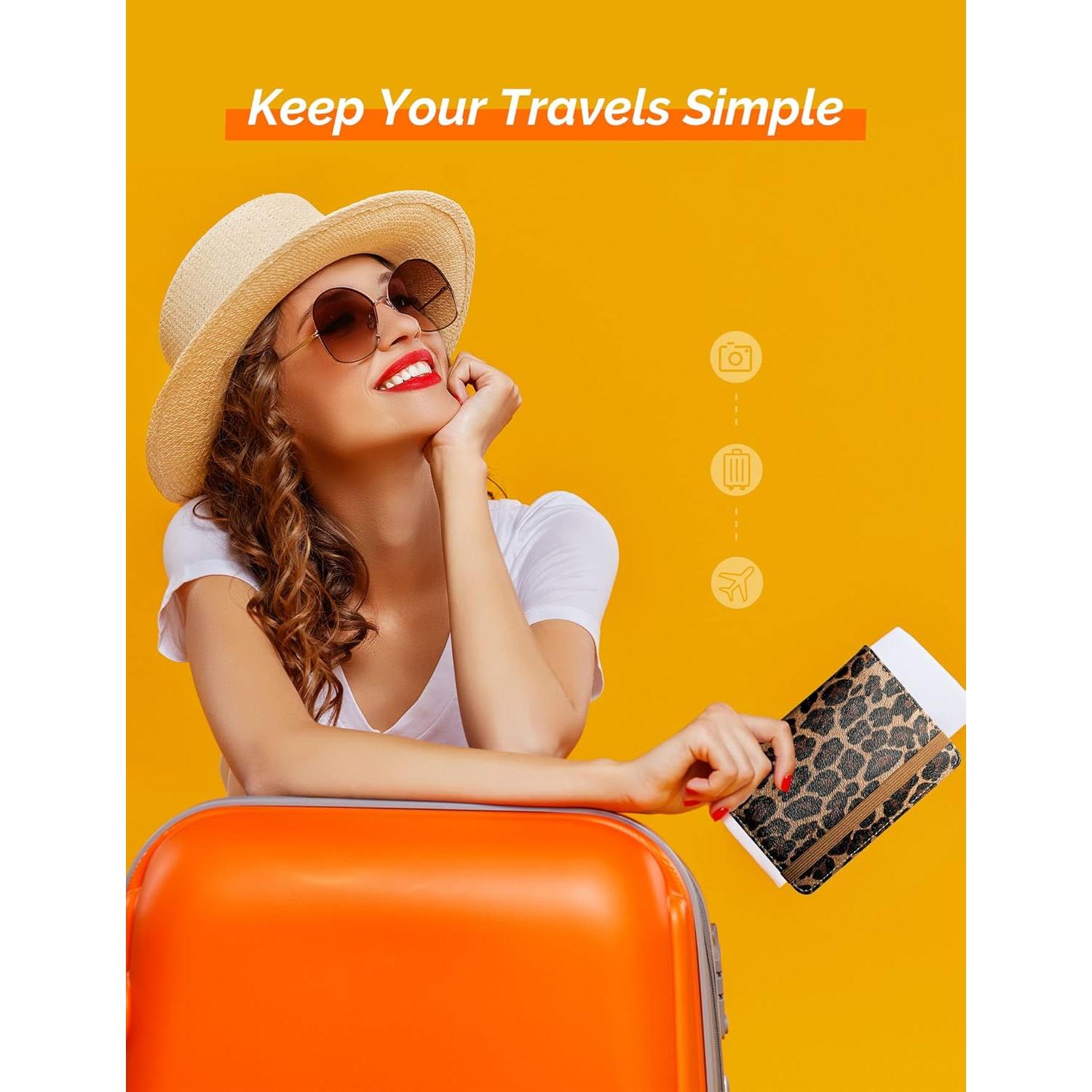 Soporte de Pasaporte Mymazn Leopardo con Bloqueo RFID