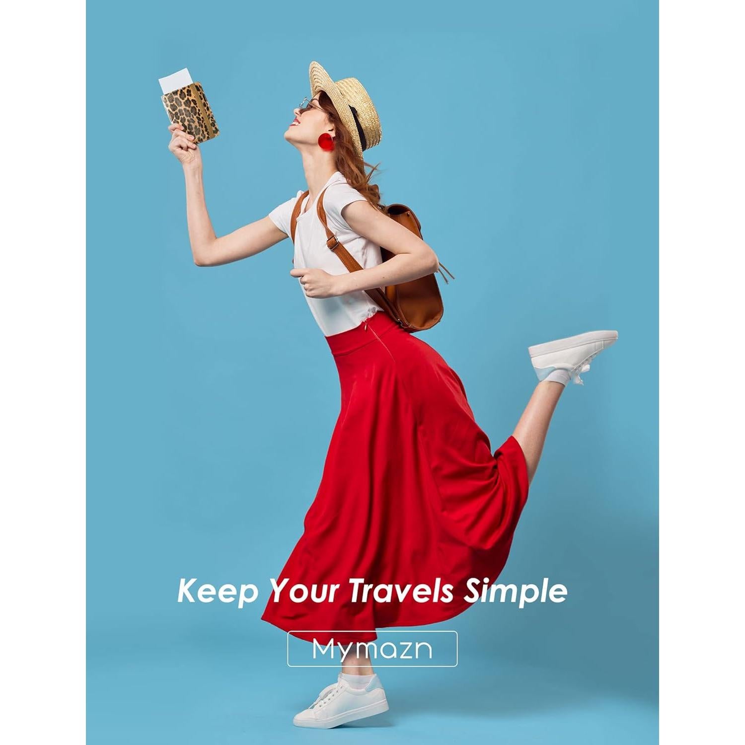 Soporte de Pasaporte Mymazn Leopardo con Bloqueo RFID