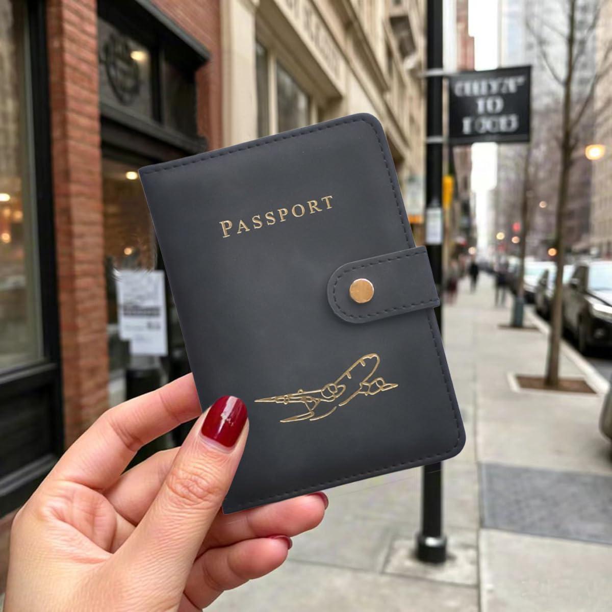 Portafolio de Pasaporte ZYAQUDEC Negro con Bloqueo RFID