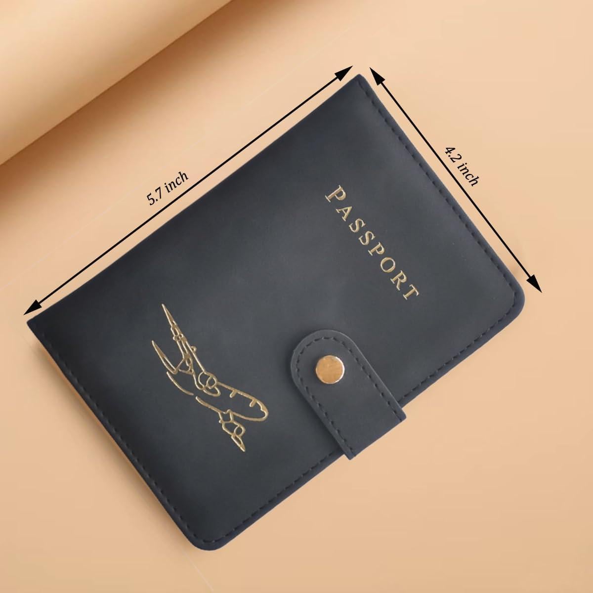 Portafolio de Pasaporte ZYAQUDEC Negro con Bloqueo RFID