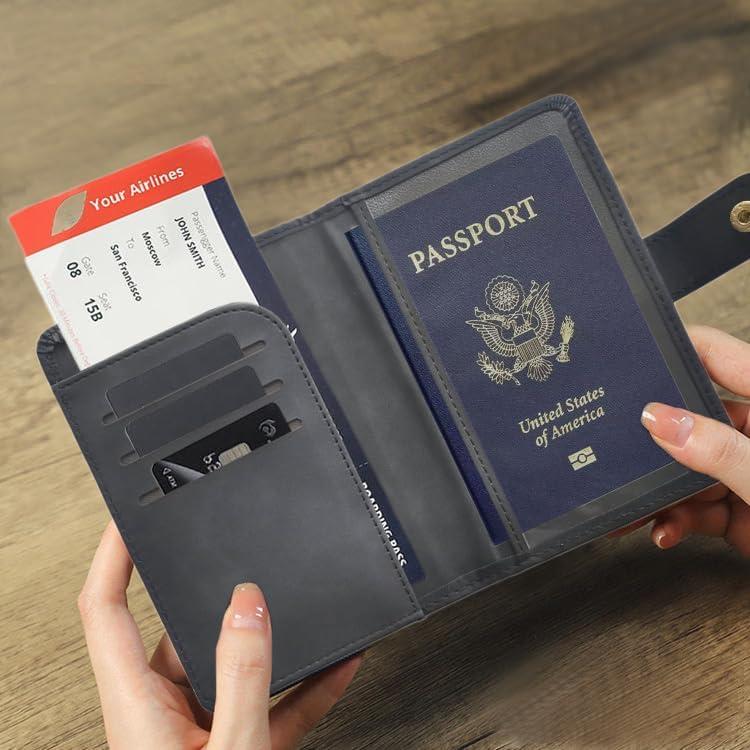 Portafolio de Pasaporte ZYAQUDEC Negro con Bloqueo RFID