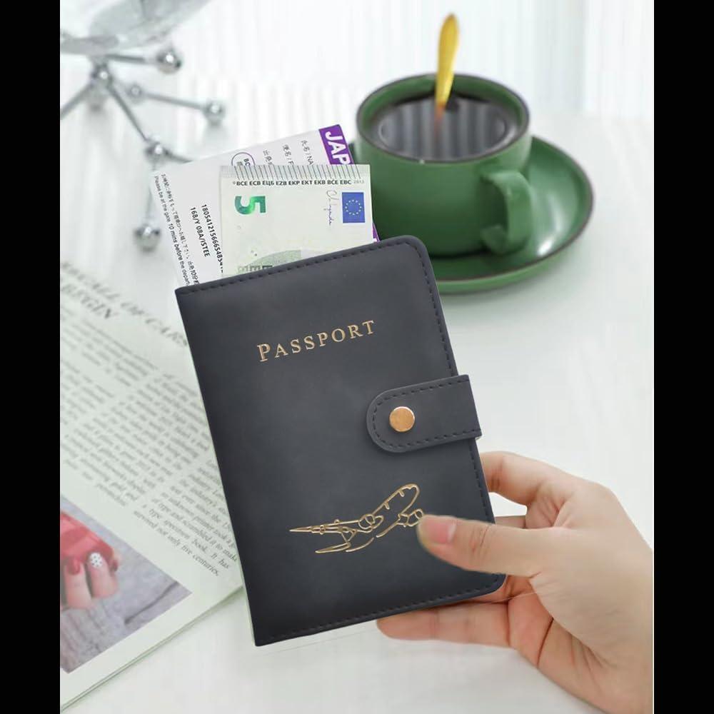 Portafolio de Pasaporte ZYAQUDEC Negro con Bloqueo RFID