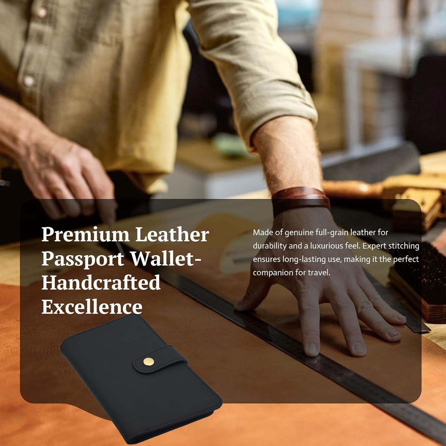 Billetera de Pasaporte de Cuero RFID Yours-Beauty Negra