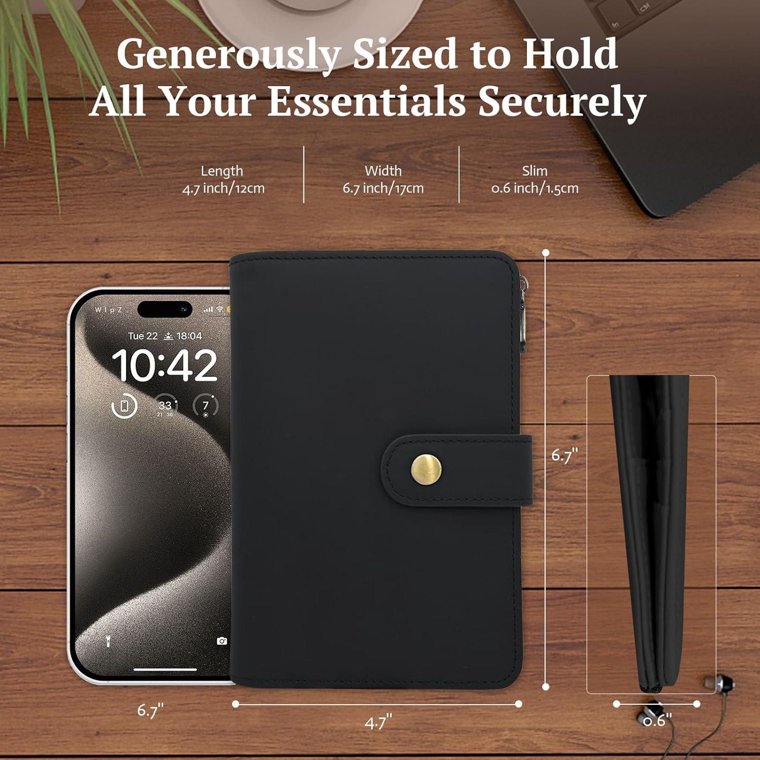 Billetera de Pasaporte de Cuero RFID Yours-Beauty Negra