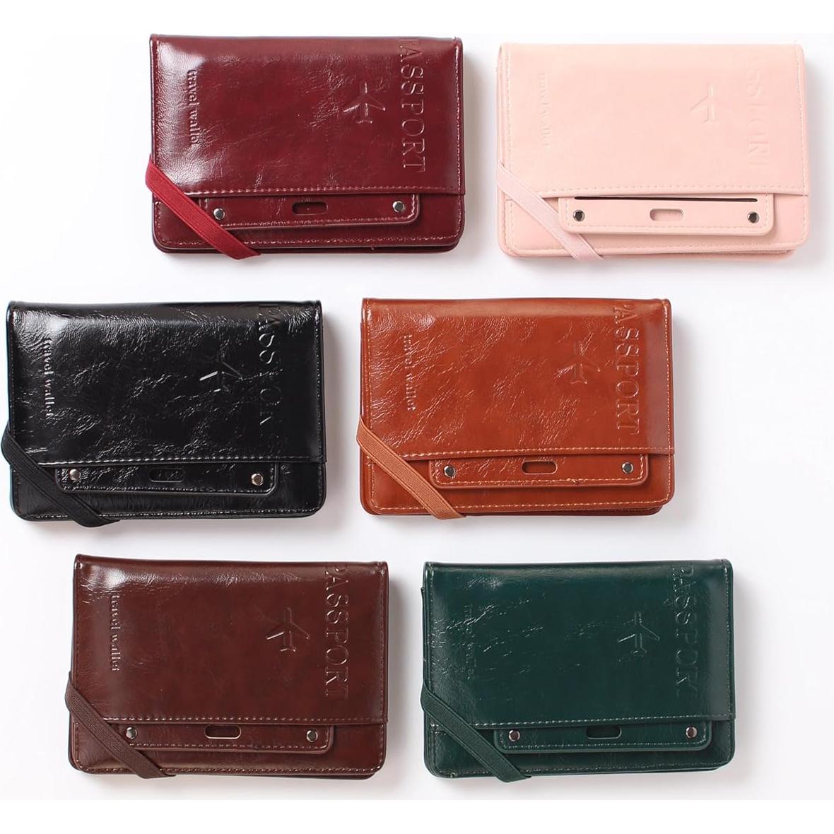 Billetera para Pasaporte RFID POXIADIV Marrón - Antirrobo