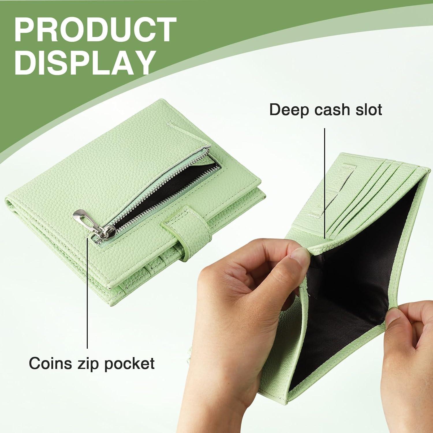 Portafolios de Pasaporte Slim OQXEJPHFN Verde Claro 15x11 cm