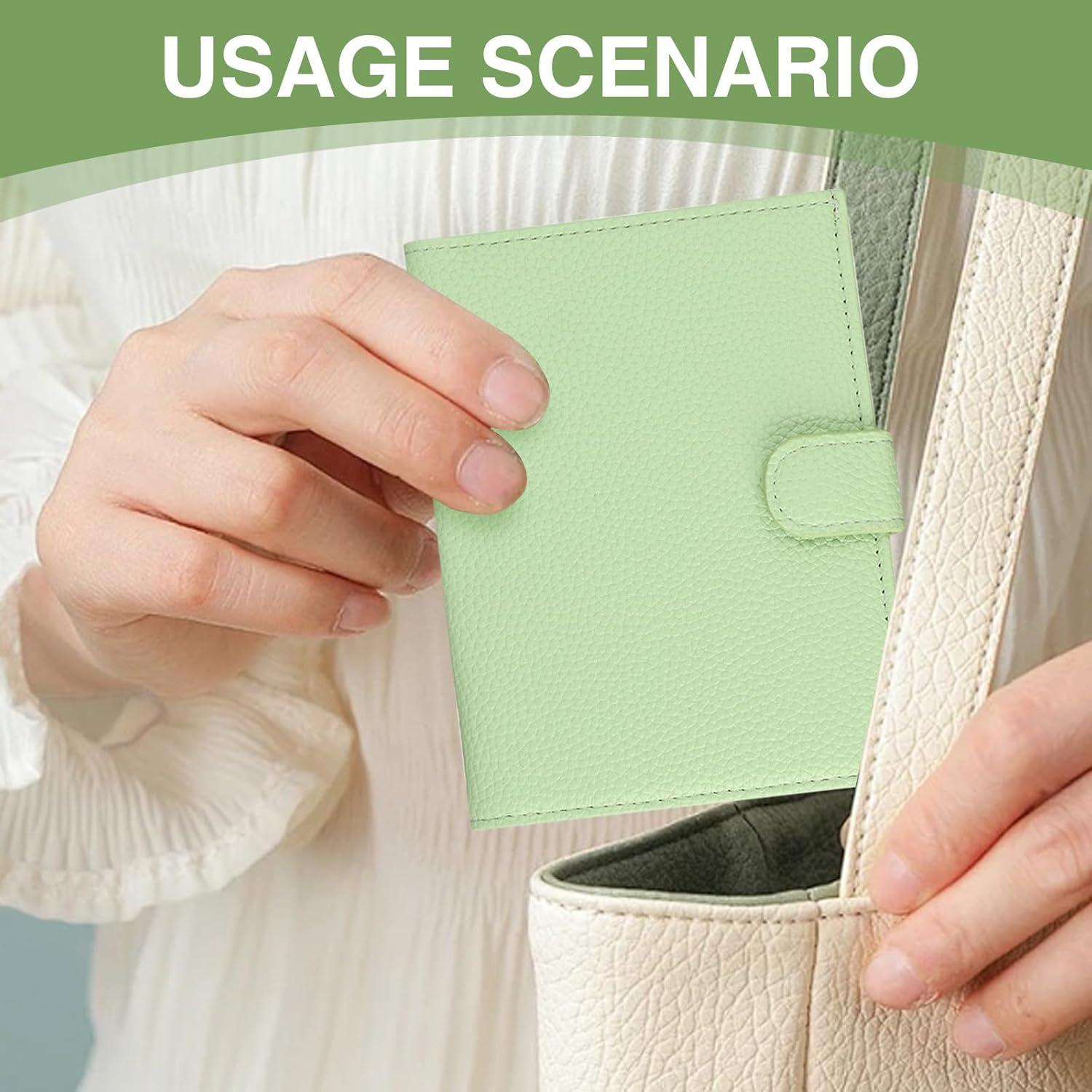 Portafolios de Pasaporte Slim OQXEJPHFN Verde Claro 15x11 cm