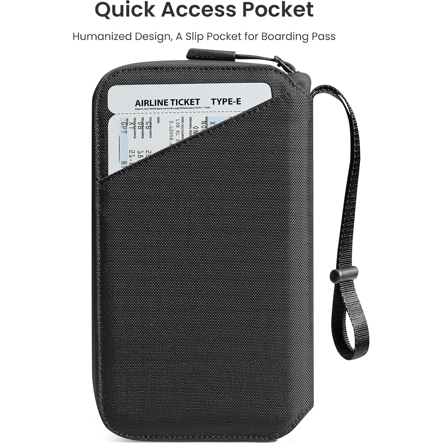 Portafolios de Pasaporte tomtoc T03 con Bloqueo RFID Negro