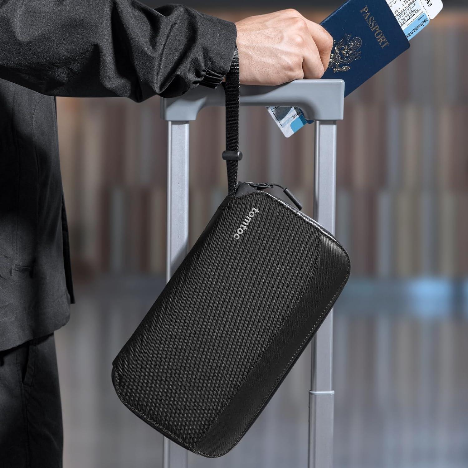 Portafolios de Pasaporte tomtoc T03 con Bloqueo RFID Negro