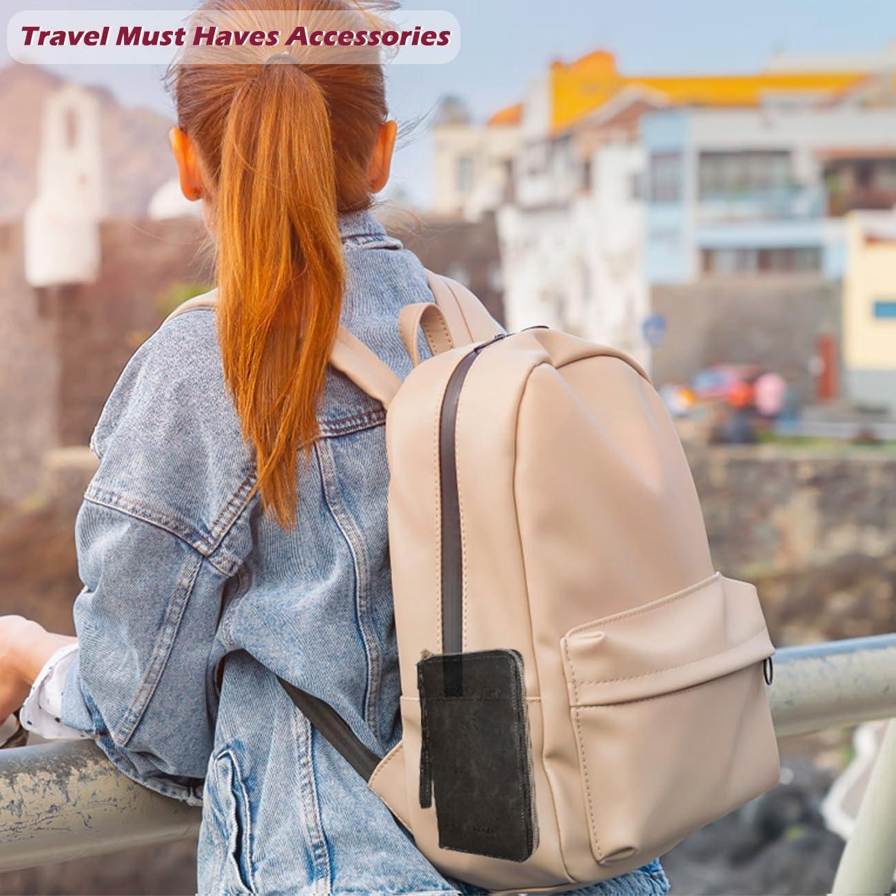 Portapasaportes RFID Negro de Cuero PU para Viaje Unisex