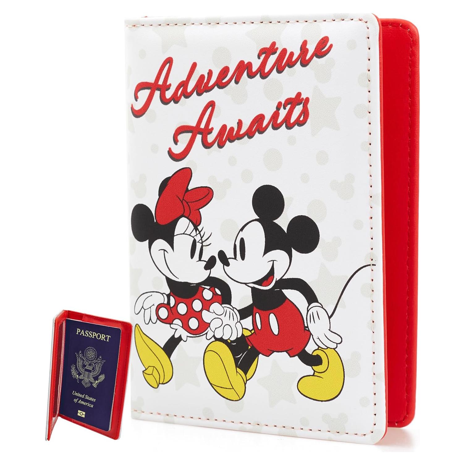 Porta Pasaporte Disney Mickey y Minnie Mouse - 13.9 cm