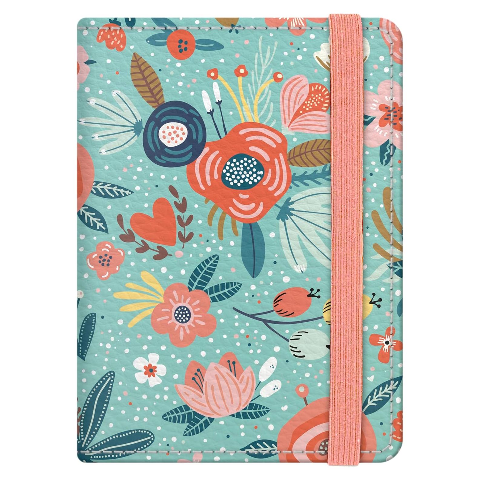 Portapasaportes RFID Quttie para Mujeres Flores en Verde