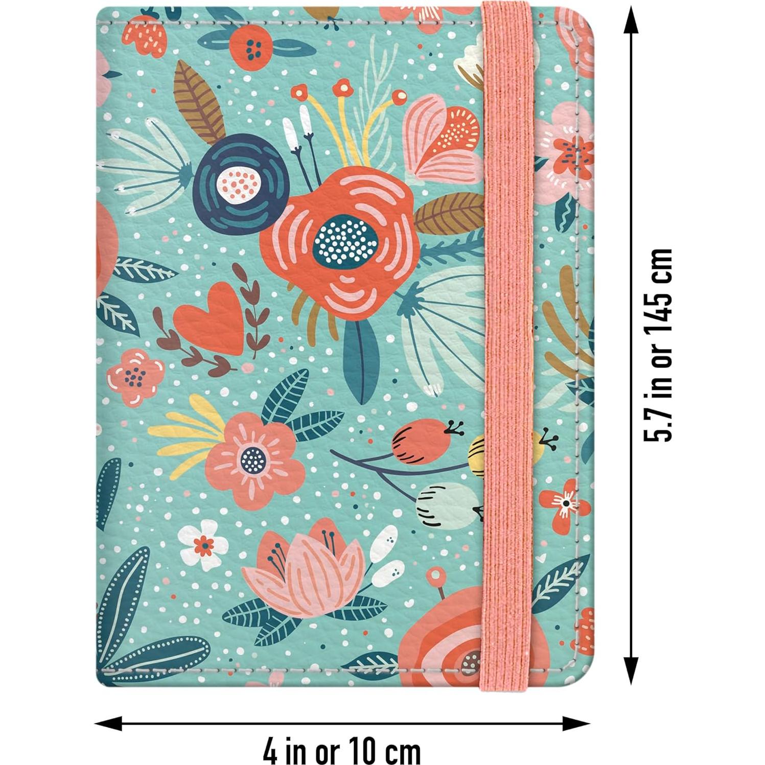 Portapasaportes RFID Quttie para Mujeres Flores en Verde