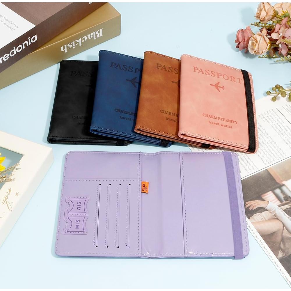 Portafolios de Pasaporte HadrNahkb, 2 Piezas, Cuero PU, RFID