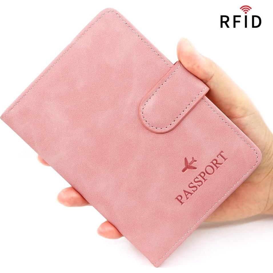 Portapasaportes RFID Molishan Rosa y Negro para Viaje