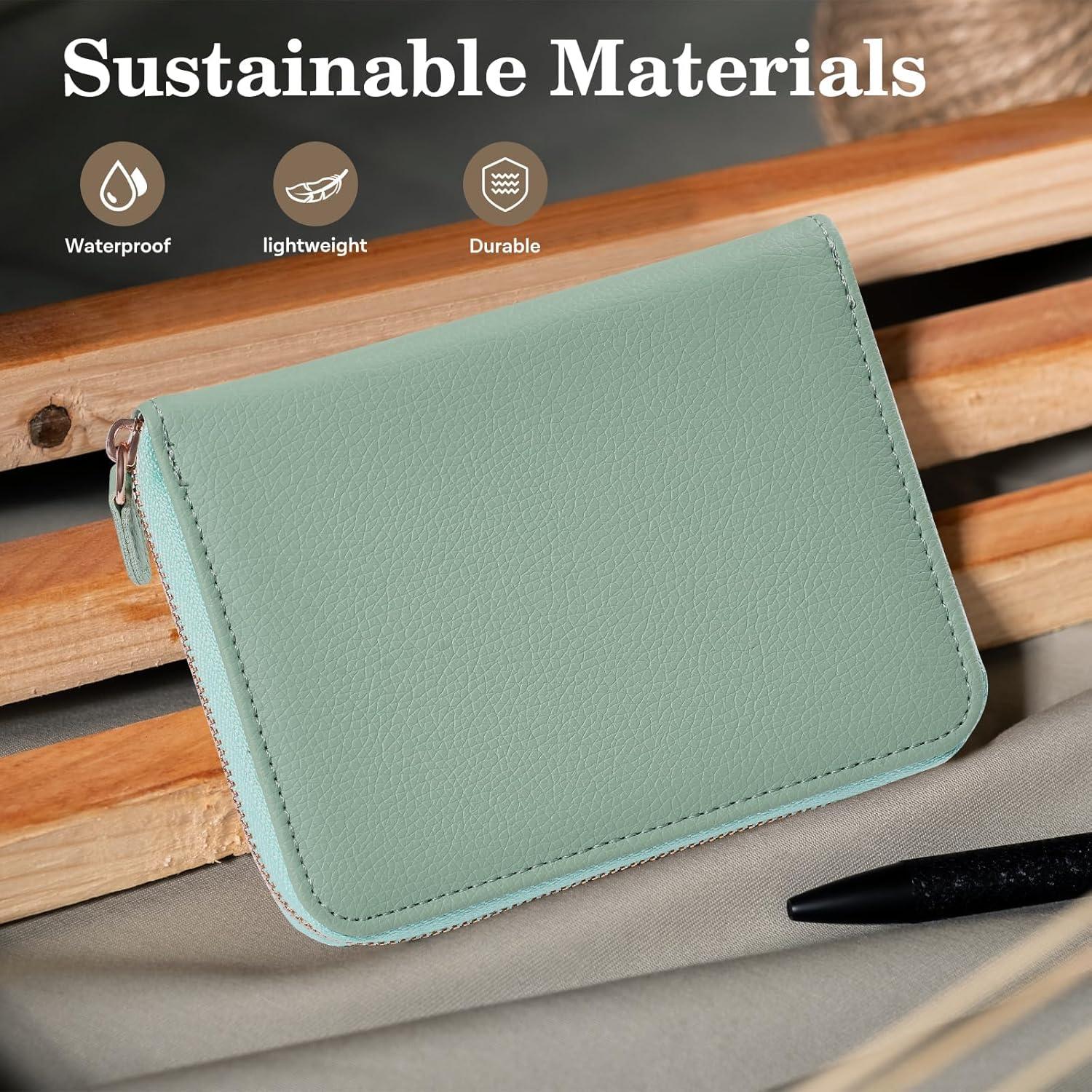 Funda para Pasaporte CoBak Verde Agave con Cierre Cremallera