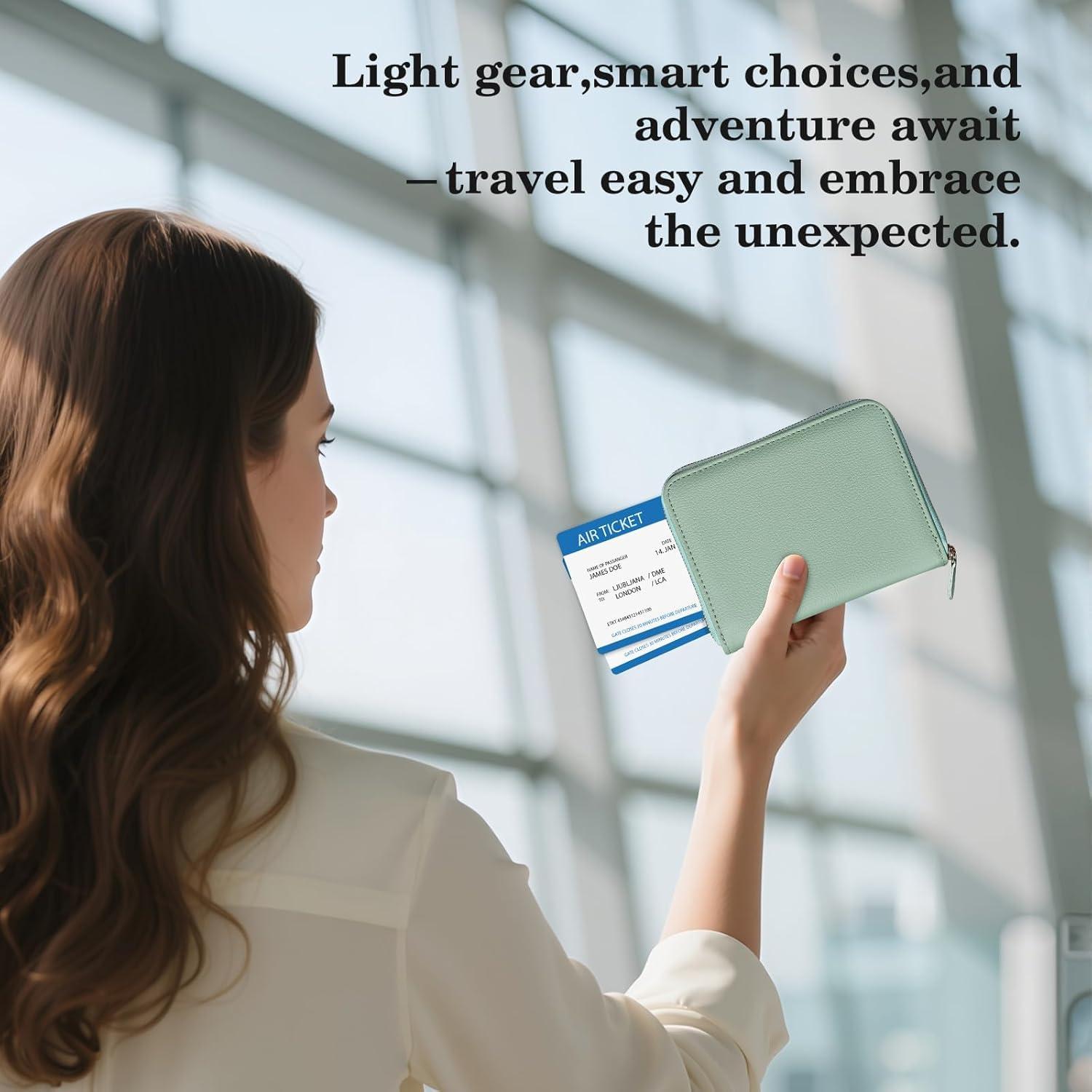 Funda para Pasaporte CoBak Verde Agave con Cierre Cremallera